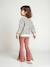 Ensemble sweat imprimé et legging flare fille bois de rose+marine 8 - vertbaudet enfant 