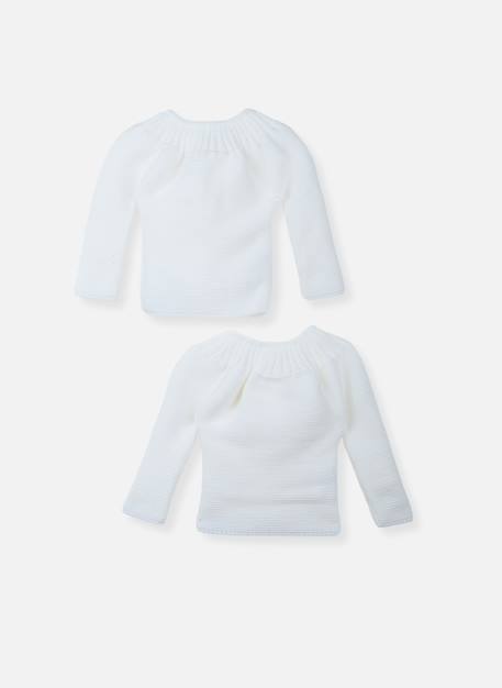 Lot de 2 brassières bébé Blanc / blanc+Blanc/bleu layette+Blanc/curry+Blanc/gris+Blanc/marine+Blanc/rose layette 2 - vertbaudet enfant 