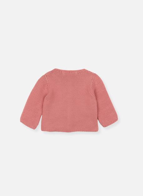 Gilet bébé en coton - petit mousse Blanc+Bleu danube+Bleu orage+Bouton de rose 8 - vertbaudet enfant 
