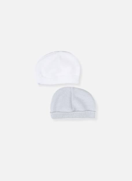 Lot de 2 bonnets Blanc/blanc+Blanc/bleu layette+Blanc/gris+Blanc/marine+Blanc/rose layette 6 - vertbaudet enfant 