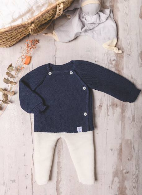 Ensemble bébé brassière + pantalon Blanc+Coquelicot/écru+Marine/écru+Pétunia/écru 7 - vertbaudet enfant 