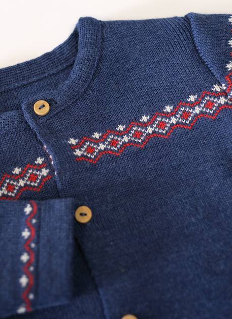 Gilet bébé - chamonix Bleu gris+Écru 3 - vertbaudet enfant 