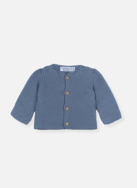 Gilet bébé en coton - petit mousse Blanc+Bleu danube+Bleu orage+Bouton de rose 5 - vertbaudet enfant 