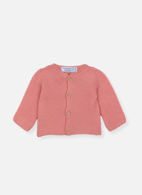 Gilet bébé en coton - petit mousse Blanc+Bleu danube+Bleu orage+Bouton de rose 7 - vertbaudet enfant 