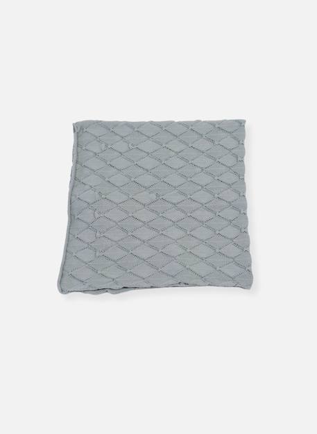 Couverture 'plume' en coton Blanc+Bleu danube 3 - vertbaudet enfant 