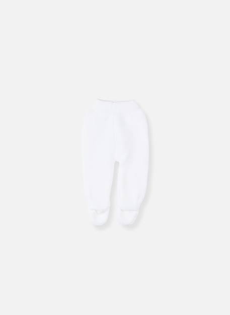 Pantalon bébé à pied en coton biologique Blanc+Gris chiné+Rose chiné 2 - vertbaudet enfant 