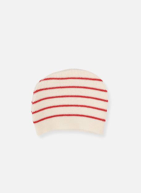 Bonnet en laine marinière bébé Écru/marine+Écru/rouge 3 - vertbaudet enfant 