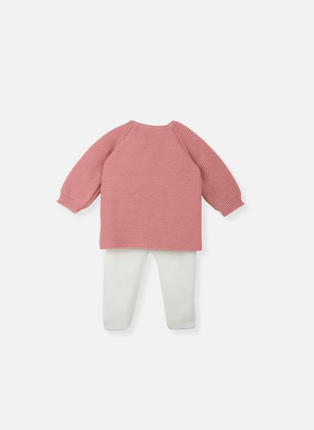 Ensemble bébé brassière + pantalon Blanc+Coquelicot/écru+Marine/écru+Pétunia/écru 9 - vertbaudet enfant 