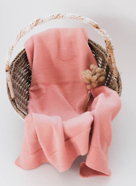 Couverture bébé en coton - collection «petits chats» Blanc+Bleu orage+Bouton de rose 7 - vertbaudet enfant 