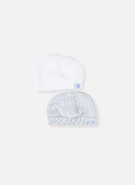 Lot de 2 bonnets Blanc/blanc+Blanc/bleu layette+Blanc/gris+Blanc/marine+Blanc/rose layette 5 - vertbaudet enfant 