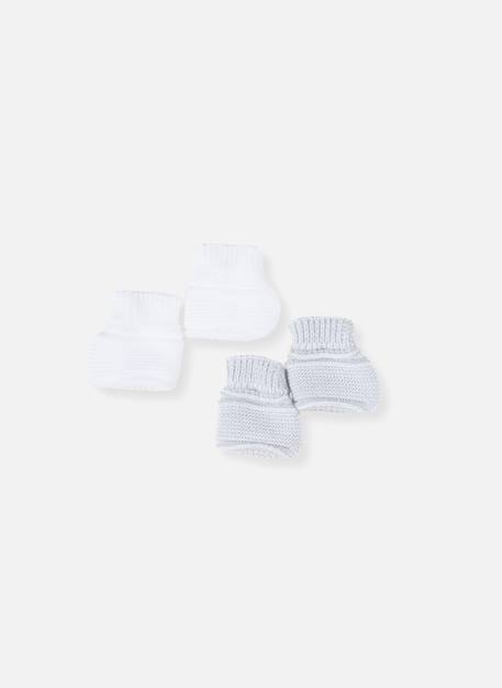 Lot de 2 paires de bottons pour bébé Blanc/blanc+Blanc/bleu layette+Blanc/gris+Blanc/marine+Blanc/rose layette 5 - vertbaudet enfant 