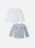 Lot de 2 brassières bébé Blanc / blanc+Blanc/bleu layette+Blanc/curry+Blanc/gris+Blanc/marine+Blanc/rose layette 9 - vertbaudet enfant 