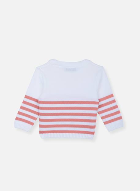 Le pull france Blanc / bleu danube+Blanc / bleu danube+Blanc / bouton de rose 8 - vertbaudet enfant 