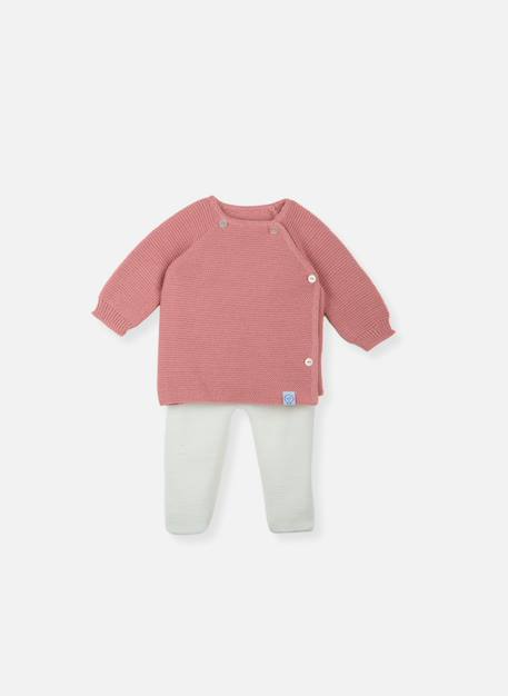Ensemble bébé brassière + pantalon Blanc+Coquelicot/écru+Marine/écru+Pétunia/écru 8 - vertbaudet enfant 