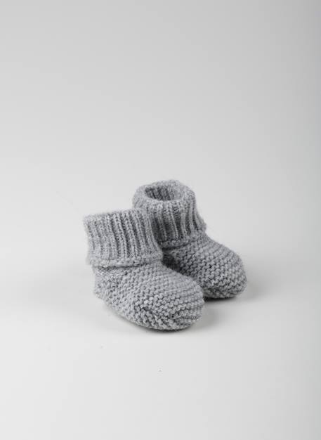 Chaussons bébé - cocoon Écru+Gris 4 - vertbaudet enfant 