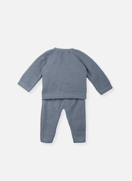 Ensemble bébé tricot nid d'abeilles Blanc+Bleu tradewinds+Rose misty 4 - vertbaudet enfant 