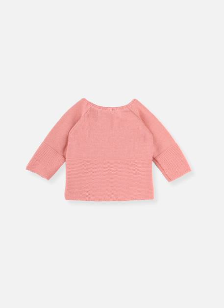Brassière bébé double maille en coton - collection «petits chats» Blanc+Bleu danube+Bleu orage+Bouton de rose 8 - vertbaudet enfant 
