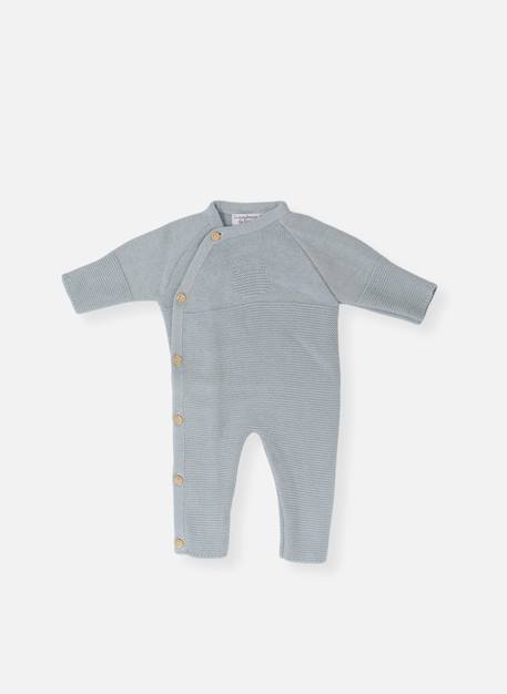 Combinaison bébé en coton Blanc+Bleu danube+Bleu orage+Bouton de rose 3 - vertbaudet enfant 