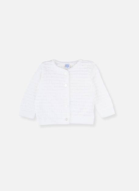 Gilet maille bubble  bébé Blanc 1 - vertbaudet enfant 
