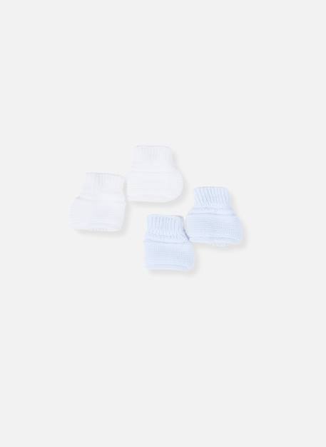 Lot de 2 paires de bottons pour bébé Blanc/blanc+Blanc/bleu layette+Blanc/gris+Blanc/marine+Blanc/rose layette 3 - vertbaudet enfant 