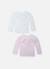 Lot de 2 brassières à liens Blanc/blanc+Blanc/moka+Blanc/rose layette 6 - vertbaudet enfant 