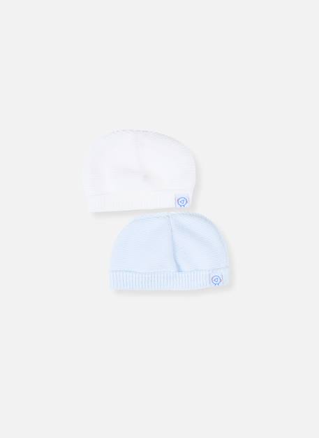 Lot de 2 bonnets Blanc/blanc+Blanc/bleu layette+Blanc/gris+Blanc/marine+Blanc/rose layette 3 - vertbaudet enfant 