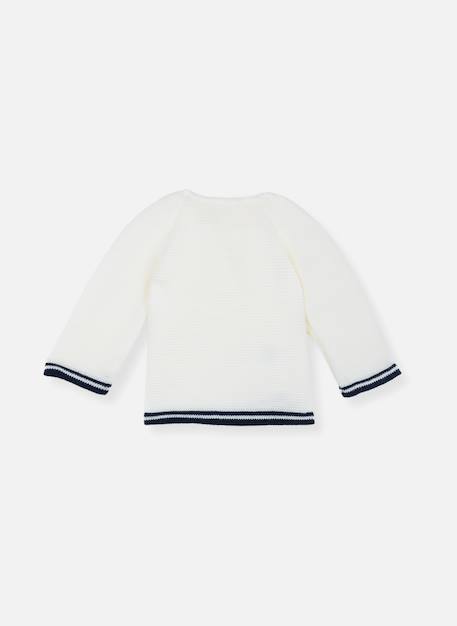 Brassière avec liseré bébé Ecru/marine+Marine/écru 2 - vertbaudet enfant 