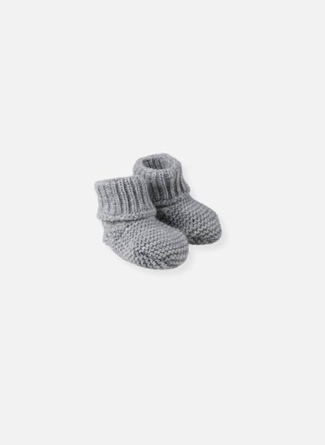 Chaussons bébé - cocoon Écru+Gris 3 - vertbaudet enfant 