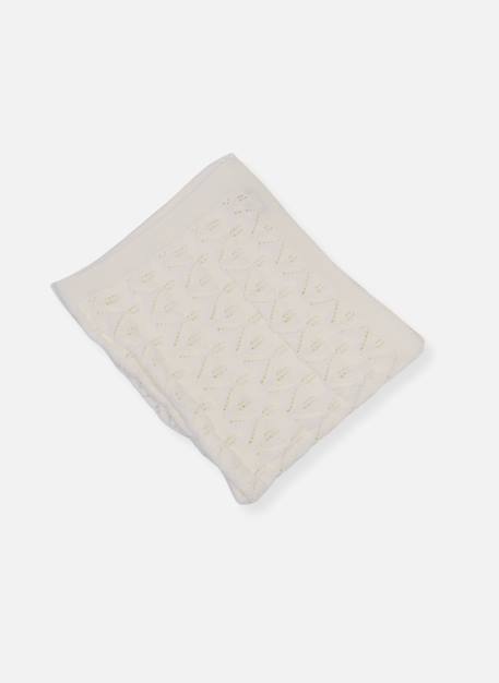 Couverture 'plume' en coton Blanc+Bleu danube 1 - vertbaudet enfant 