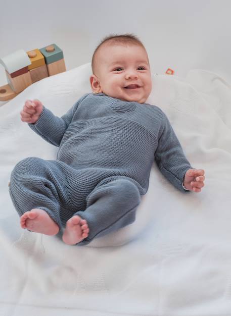 Combinaison bébé en coton Blanc+Bleu danube+Bleu orage+Bouton de rose 9 - vertbaudet enfant 
