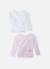 Lot de 2 brassières à liens Blanc/blanc+Blanc/moka+Blanc/rose layette 5 - vertbaudet enfant 