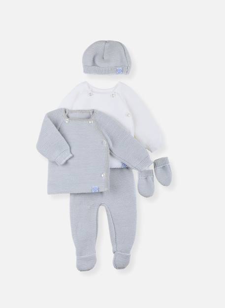 Coffret naissance oloron Blanc/gris 1 - vertbaudet enfant 