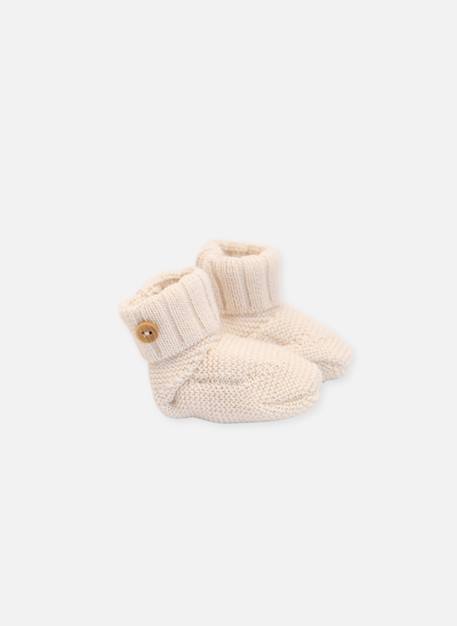 Chaussons bébé en laine mélangée Bleu clair+Ecru+Rose perle 3 - vertbaudet enfant 