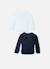 Lot de 2 brassières bébé Blanc / blanc+Blanc/bleu layette+Blanc/curry+Blanc/gris+Blanc/marine+Blanc/rose layette 11 - vertbaudet enfant 