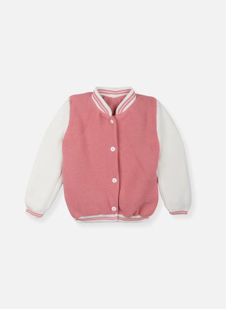 Veste bomber bébé Écru/nocturne+Écru/pétunia 4 - vertbaudet enfant 