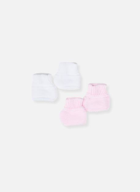 Lot de 2 paires de bottons pour bébé Blanc/blanc+Blanc/bleu layette+Blanc/gris+Blanc/marine+Blanc/rose layette 10 - vertbaudet enfant 