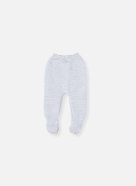 Pantalon bébé à pied en coton biologique Gris chiné+Rose chiné 1 - vertbaudet enfant 