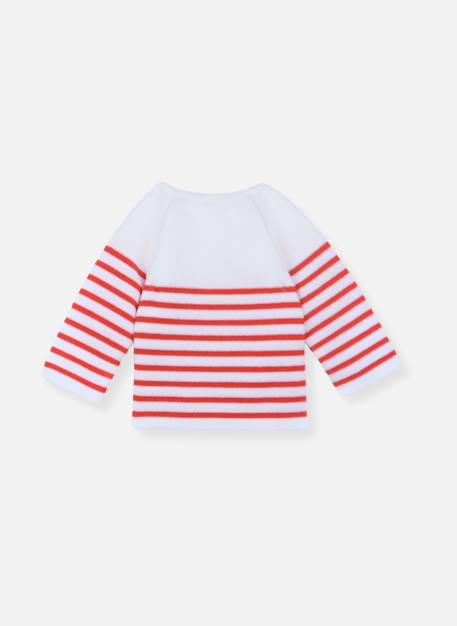 Brassière marinière  bébé Blanc/bleu nuit+Blanc/coquelicot 5 - vertbaudet enfant 