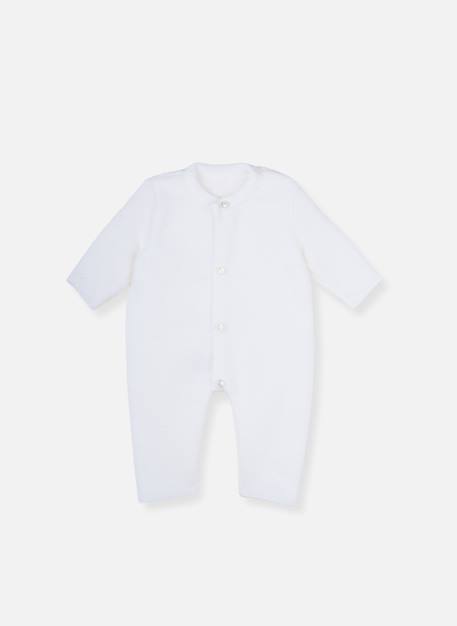 Combinaison bébé 4 boutons Blanc 1 - vertbaudet enfant 