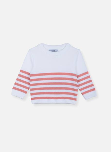 Le pull france Blanc / bleu danube+Blanc / bleu danube+Blanc / bouton de rose 7 - vertbaudet enfant 