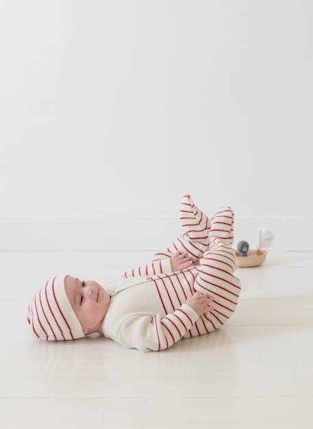 Combinaison bébé à pieds - collection «petits marins» Ecru rayé marine+Ecru rayé rouge basque 9 - vertbaudet enfant 