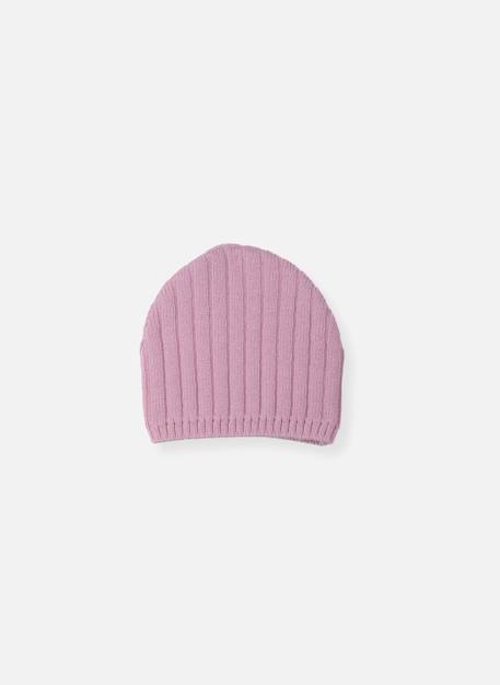 Bonnet bébé rétro Bleu clair+Écru+Rose perle 5 - vertbaudet enfant 