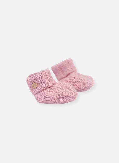 Chaussons bébé en laine mélangée Bleu clair+Ecru+Rose perle 5 - vertbaudet enfant 