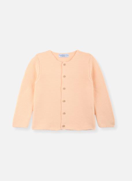 Gilet grand bébé en coton - édition « la vie en couleur » Bleu campanule+Citrouille (marsala)+Farine+Moutarde+Rose petunia+Rose saumon pale ( powder)+Vert billard 11 - vertbaudet enfant 