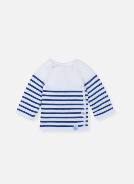 Brassière marinière  bébé Blanc/bleu nuit+Blanc/coquelicot 1 - vertbaudet enfant 
