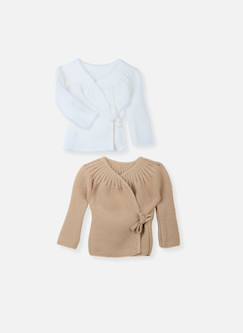 Lot de 2 brassières à liens bébé  - vertbaudet enfant