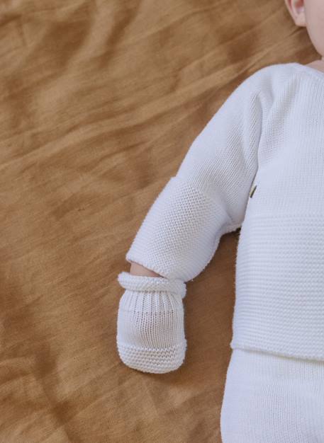 Moufles bébé en coton Blanc+Bleu danube+Bleu orage+Bouton de rose 2 - vertbaudet enfant 