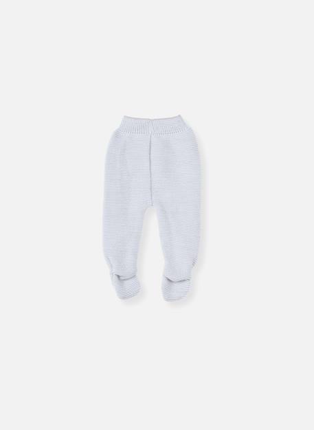 Pantalon bébé à pied en coton biologique Gris chiné+Rose chiné 2 - vertbaudet enfant 