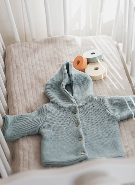 Manteaux bébé en coton - collection «petits chats» Blanc+Bleu danube+Bleu orage+Bouton de rose 6 - vertbaudet enfant 