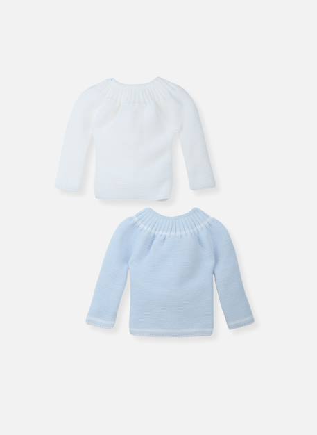 Lot de 2 brassières bébé Blanc / blanc+Blanc/bleu layette+Blanc/curry+Blanc/gris+Blanc/marine+Blanc/rose layette 4 - vertbaudet enfant 